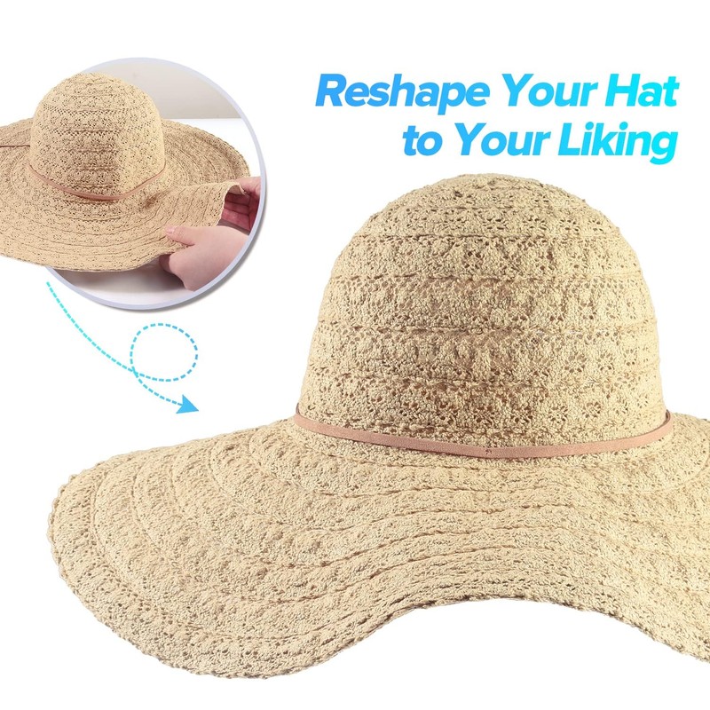 Womens Sun Hat, Floppy Beach Summer Hats with Wide Brim,