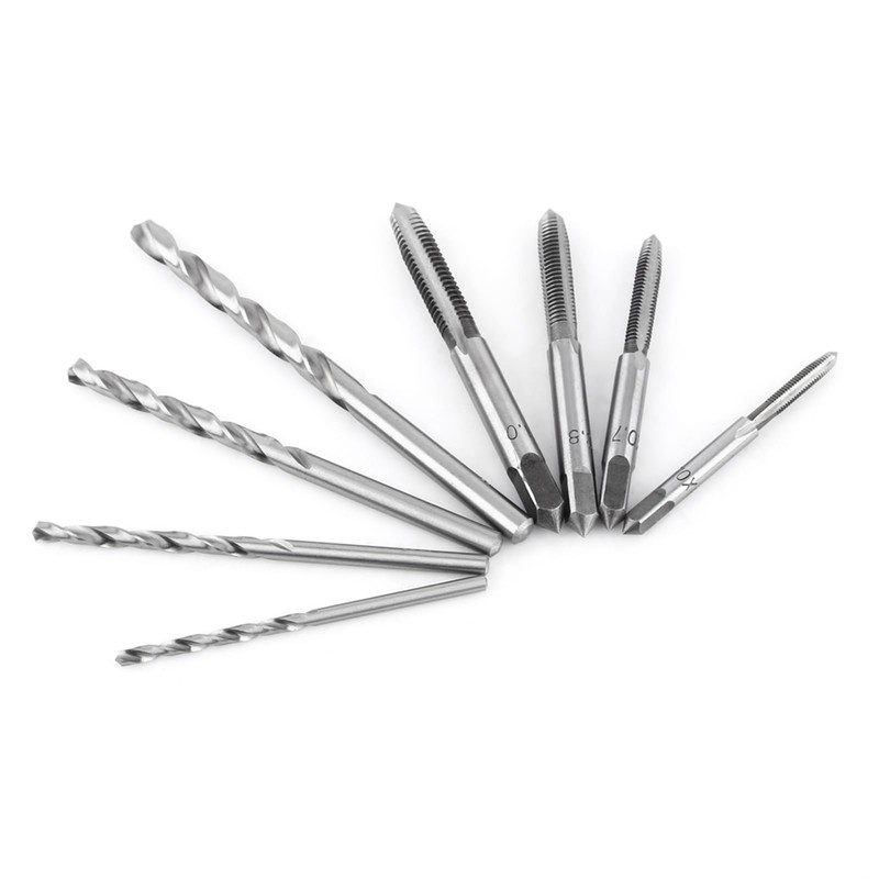9PCS/Set Threading Tapping Tool Kit,M3x0.5/M4x0.7/M5x0.8/M6x1.0 Screw Taps T-Handle Tap Wrench