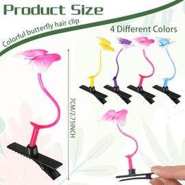 Tigeen 100 Pieces Bean Sprout Hair Clip Funny Plant Hairpins Grass Flower Butterfly Mushroom Hair Accessories (Butterfly)