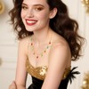 FILMOON Christmas Light Necklace for Women Colorful Bulb Charms Cute