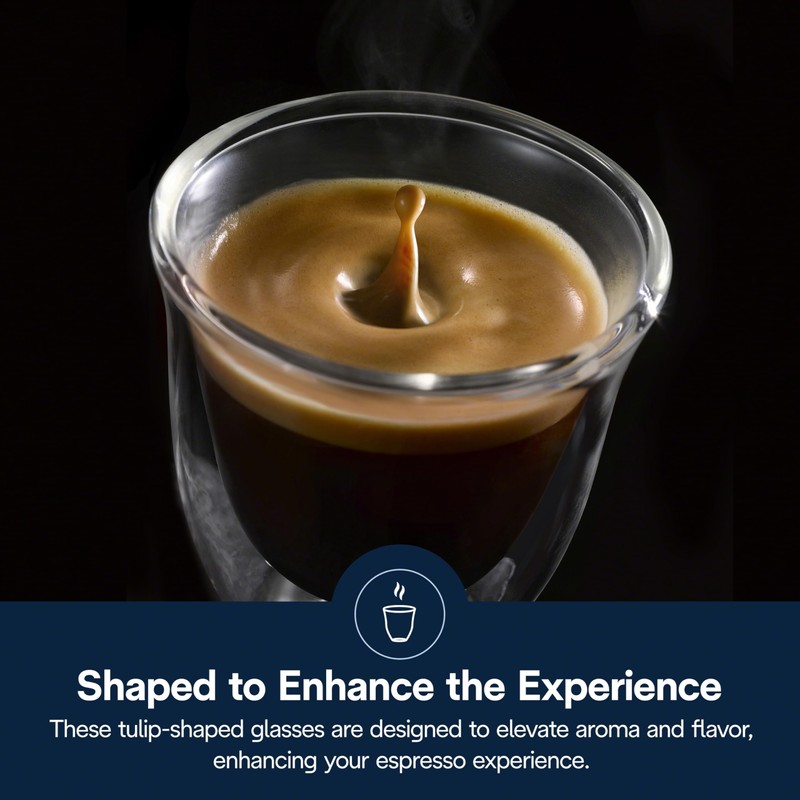 DeLonghi 3oz Espresso Double Wall Thermal Glasses, Set of 2