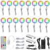 AIBOO Under Cabinet Lighting Kit, 16 Pack Dimmable RGB and