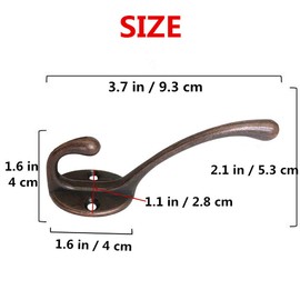 10 Pack Coat Hooks, Coat Hanger Wall Mount, Heavy Duty Retro Utility Rustic Wall Hooks with 40 Screws, Perfect for Coat, Scarf, Bag, Towel, Key, Cap, Cup, Hat (Red Copper)