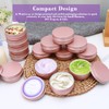 64Pack 2oz Rose Gold Aluminum Tin Jars, Metal Round Tins