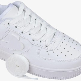 Olukssck 1 Pair Flat Shoe Laces for Sneakers, 2/5" Wide Athletic Shoelaces Off White 48 inch(122cm)