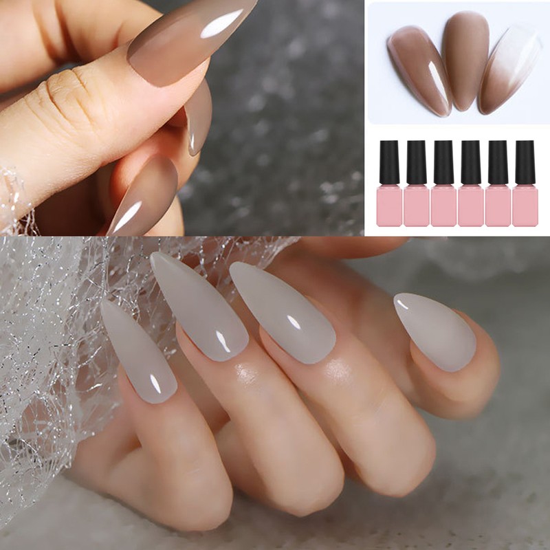 6pcs Nail Art UV Gel Nail Polish Quick Coloring Soak