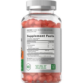 Horbäach Ashwagandha Gummies for Women and Men | 60 Count | Vegan, Non-GMO, Gluten Free Supplement | Tropical Flavor