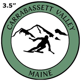 Athena Brands Carrabassett Valley Maine Extreme Skier - Car Truck Window Bumper Sticker Decal - Washed Green