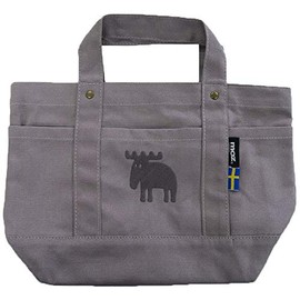 moz PL-BG07 Tote Bag with Canvas/Pocket> M Size Approx. 13.4 x 8.3 inches (34 x 21 cm), Gray, gray