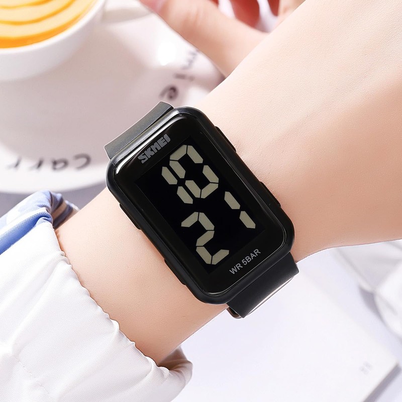 Fogitbok Extra Large Numbers Black Watch for Men, Waterproof Mens