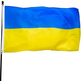 TeeFly Ukraine Flag 90 x 150 cm Ukrainian Flags with Brass Eyelets Flag Ukraine Polyester Ukrainian National Flags for Garden Outdoor Use