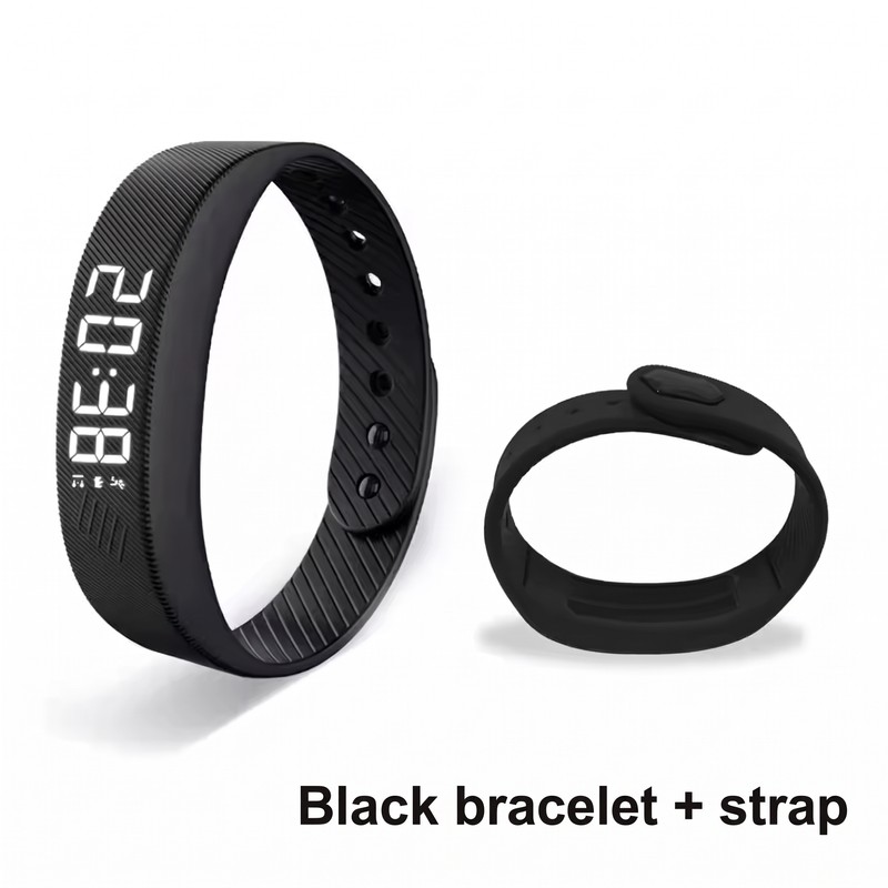 Smart LED Pedometer Bracelet with Vibration Alarm for Daily Activity