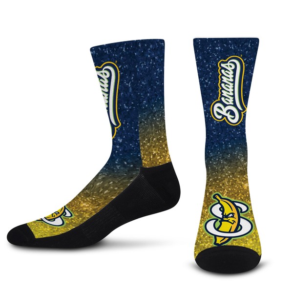 For Bare Feet SAVANNAH BANANAS Confetti Crew Sock Team Colors
