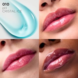 L'Oréal Paris Plump Ambition pH Lip Oil para labios glossy, gloss con tecnología pH que adapta el color, con ácido hialurónico, tono 113 Cristal Ice