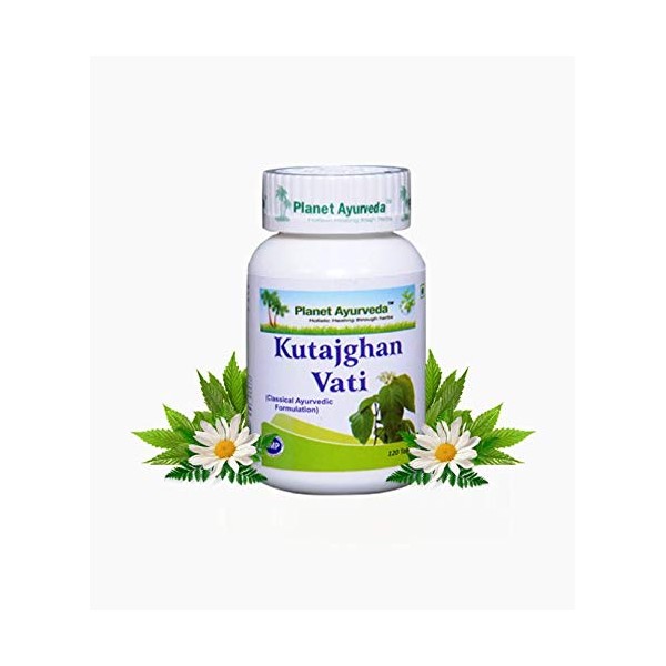 Planet Ayurveda Kutajghan Vati - Herbal Tablets, 100% Natural - 1 Bottle (Contains 120 Tablets) (1)