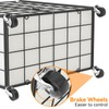 WOWLIVE Double Laundry Hamper with Wheels,Metal Wire Frame Rolling Laundry