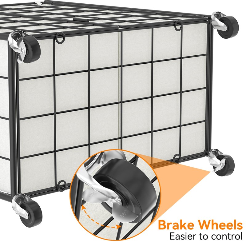 WOWLIVE Double Laundry Hamper with Wheels,Metal Wire Frame Rolling Laundry