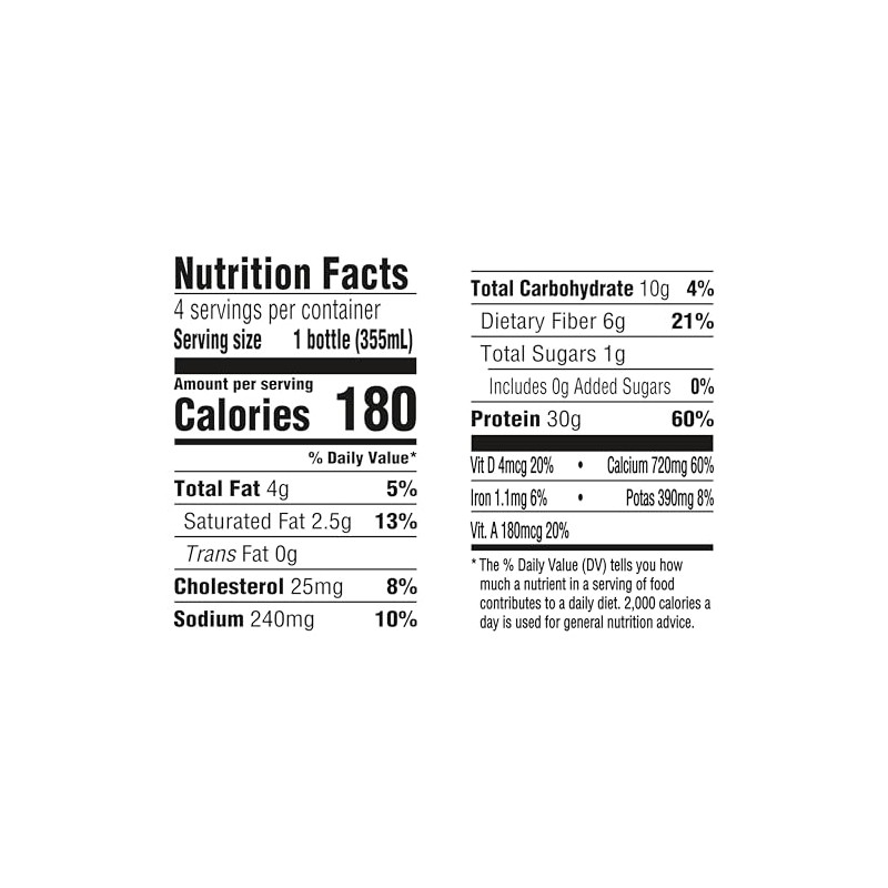 Oikos 30g Protein Shake, Mocha Latte, Shelf Stable, High Protein