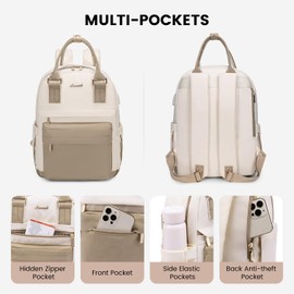 Lovevook Women's Small Waterproof City Backpack Handbag 2 in 1 with USB Charging Port, Mini Bag Daypack Backpack, Elegant for Leisure School Travel Work, Casual