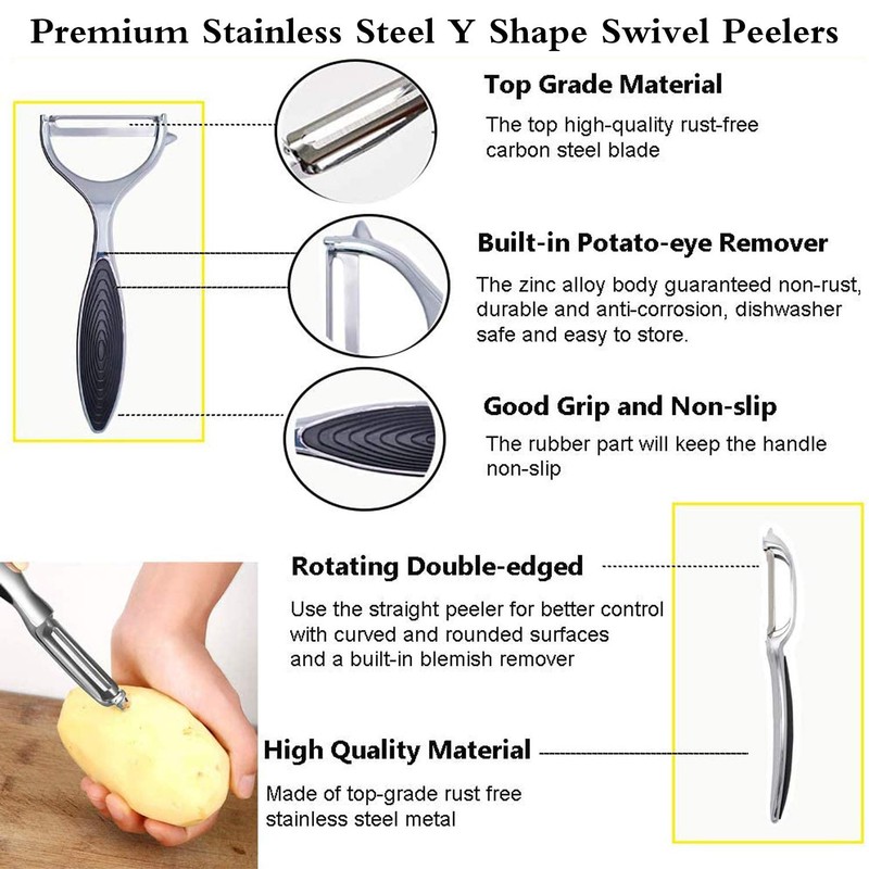 Potato Peelers Vegetable Peeler - Premium Stainless Steel Y-Shaped Rotatable