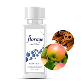 Florage 100 ml Sauna Infusion Apple Cinnamon – 50 Years of Experience as a German Fragrance Manufactory, High Yield Infusion for the Sauna, Many Infusion Fragrances, Vegan and No Animal Testing, Also