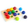 moderngenic Rainbow Wooden Balls with Tray, 12 Piece Sorting and