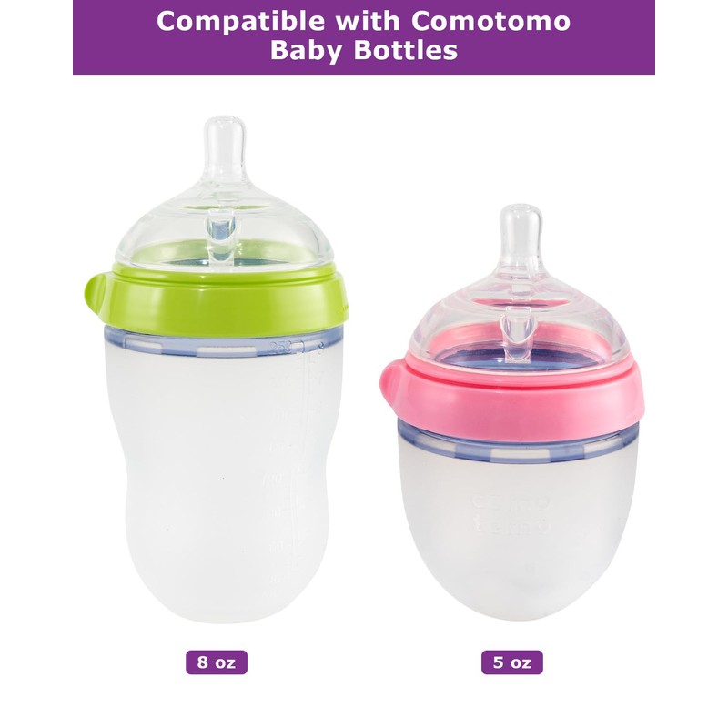 Sippy Spout Nipples for Comotomo Baby Bottles,100% Soft Silicone Sippy