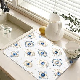 Magic Evil Eye Stove Top Covers, Stove Cover,Anti-Slip Heat Resistant Glass Cooktop Covers,Kitchen Stovetop Protector Mat,Waterproof Countertop Protector (28"x19.5")