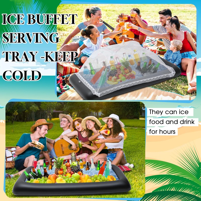 Leitee Inflatable Serving Bar Kit Includes Salad Buffet Tray with
