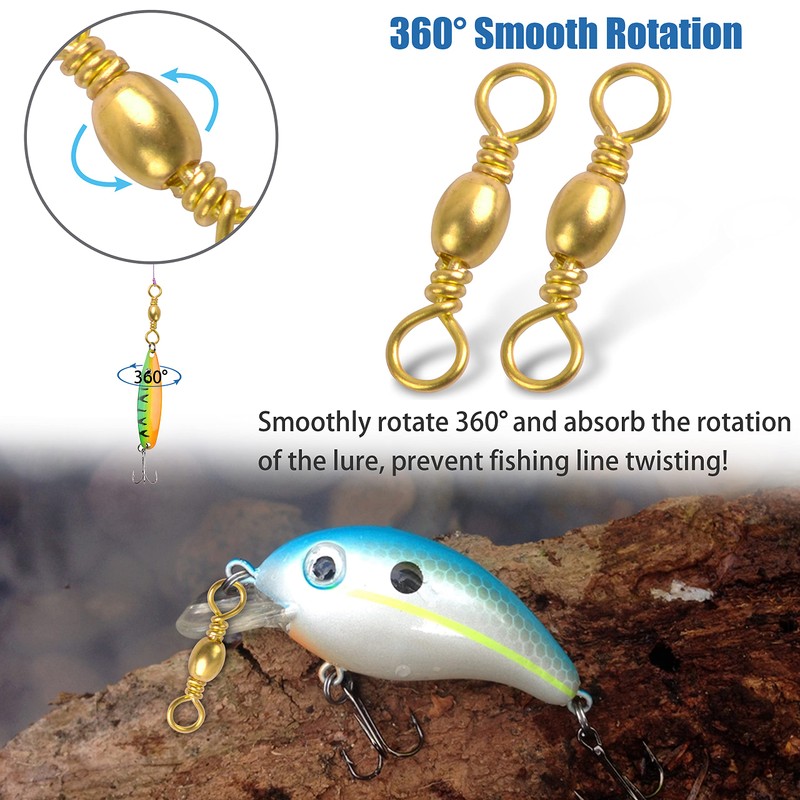 Fishing Barrel Swivels Saltwater Swivel - 60pcs-120pcs Copper Fish Swivels