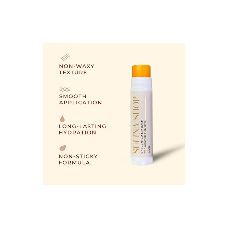 Bálsamo Labial Sin Perfume Unscented Lip Balm for Dry Lips,