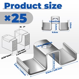MorningRo 25 Pcs Grating Clip Saddle Clip Galvanized Carbon Steel for Screw Size 1/4 Inch for Industrial Flooring Drainage Systems Mezzanines Walkways Stair Treads