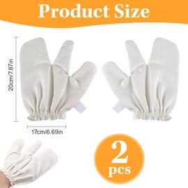 2PCS Garshana Gloves Raw Silk, Body Exfoliating Massage Glove & Mitts for Men Women
