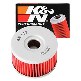 K&N Filtro de Aceite para Motocicleta Alto Rendimiento Premium Compatible con Suzuki KN-137, Negro