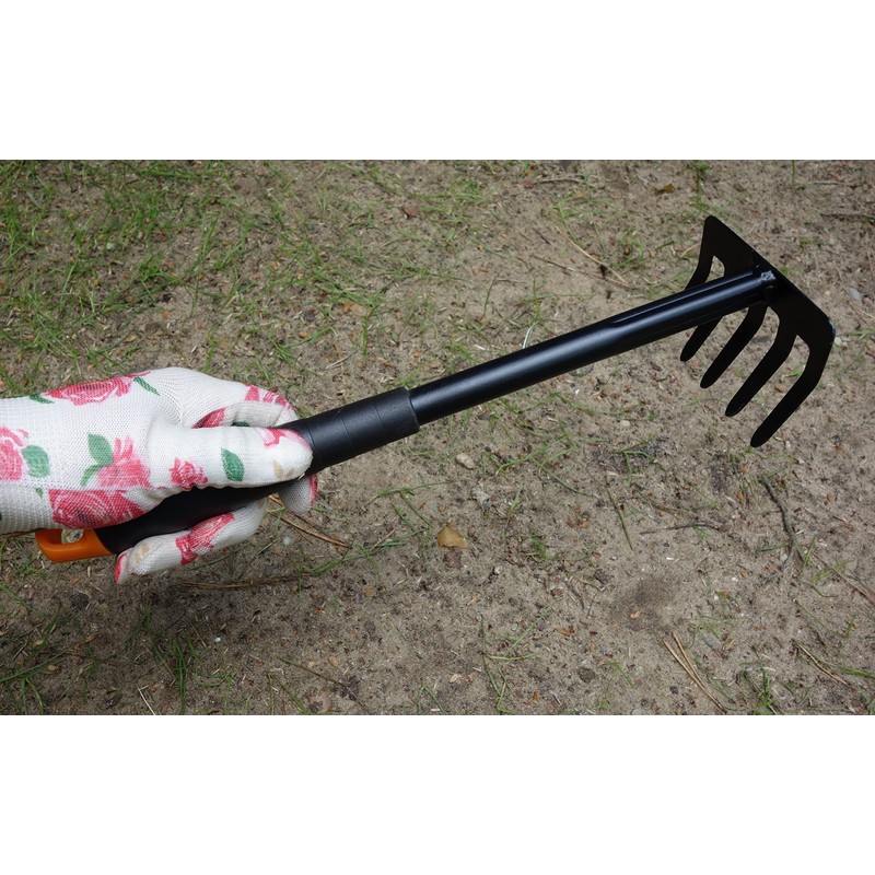 Mivos Steel Garden Hand Rake - Small 5 Tooth Garden