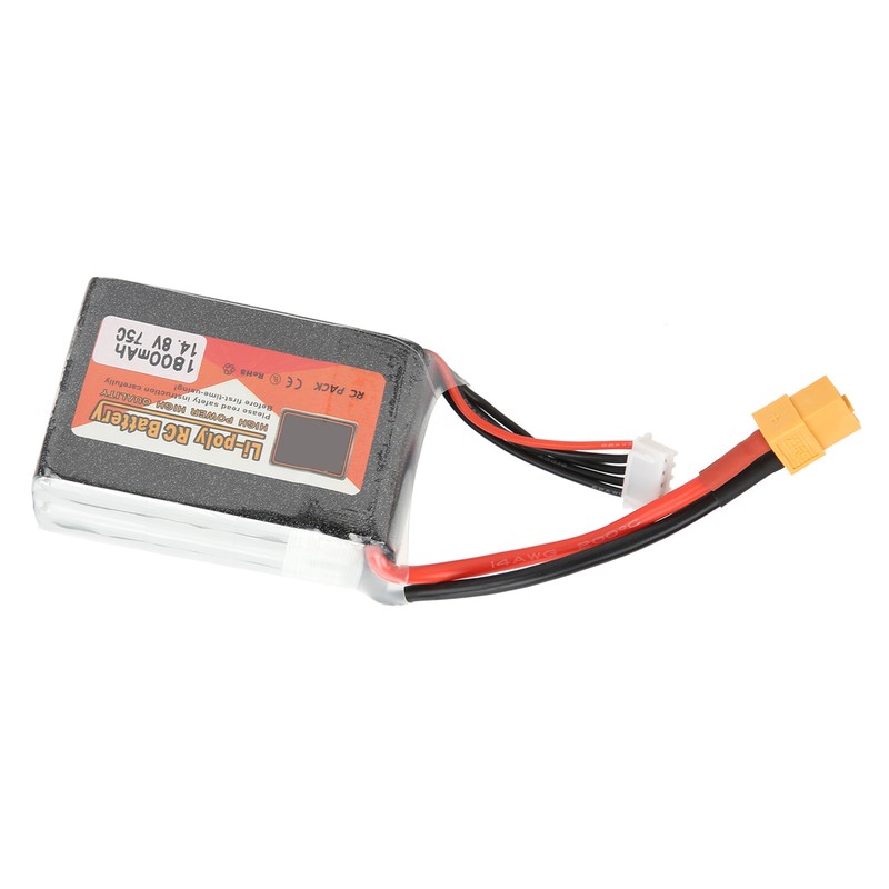 14.8V 1800mAh 4S 75C Lipo Battery Pack with XT60 Plug