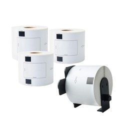 Aomya 4 Rolls DK-1202 Die-Cut Shipping Label Compatible for BRO DK1202 62mm x 100mm (2-3/7" x 4") with 1 Refillable Cartridge for QL-500, QL-550, QL-560, QL-570, QL-580N Printer 300 Labels Per Roll