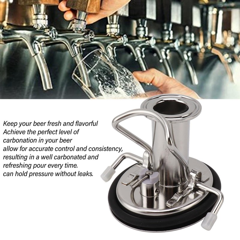 Pyhodi Stainless Steel 1.5in 3 Clamp Corny Keg Lid, Carbonation