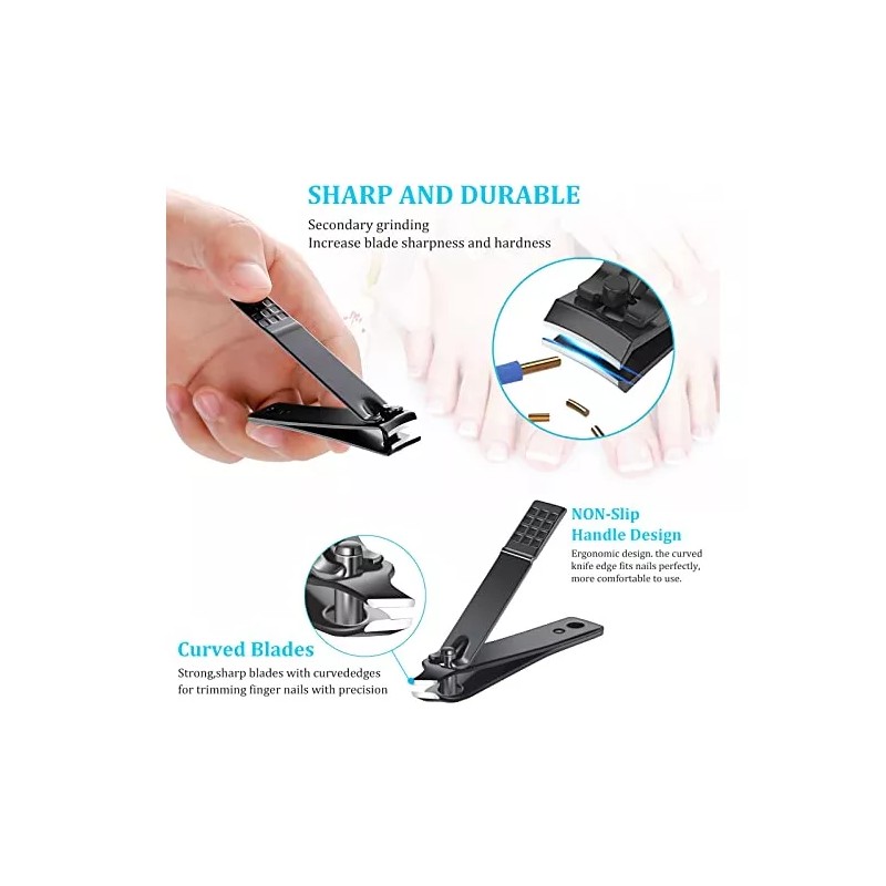 QLNE Cortauñas De Acero Inoxidable De Alta Precisión Con Lima