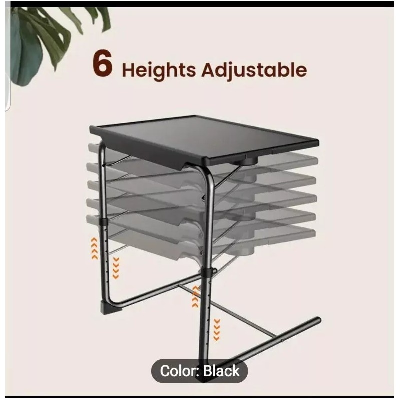 Table Portable & Foldable Comfortable Adjustable TV Tray Table Stand