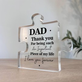 Red Ocean Gifts for Dad For Fathers Day Puzzle Shaped Acrylic Plaque Dad Gifts from Daughter Daddy Presents from Son Father's Day Birthday Christmas Ideas For Him
