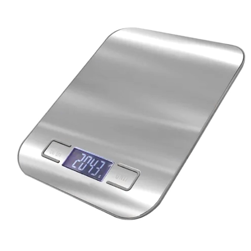 Kitchen Digital Scale Stainless Steel 10kg Waterproof White Backlight LCD