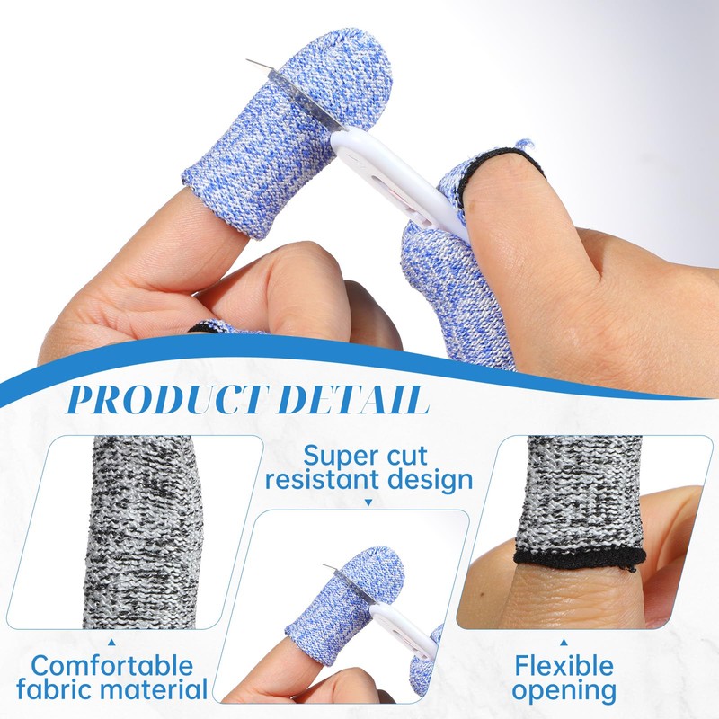EORTA 40 Pieces Cut Resistant Finger Cots, Reusable Finger Protectors,