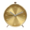 Cloudnola Glam Metal Alarm Clock Gold, 4.3 inch Diameter, Battery