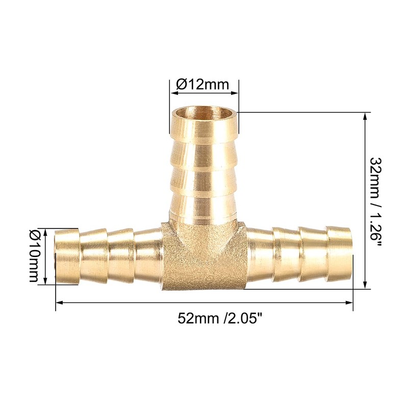 sourcing map 10 x 12 x 10 mm Hose ID
