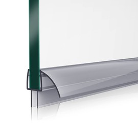 YELNA Frameless Shower Door Bottom Seal Strip, Frameless Glass Doors Seal Strip for 3/8'' (10mm) x39” Thick Doors,Showers Water Guard & Barrier - Stop Water Leakage, Clear Vinyl.