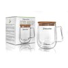 NaturalSlim Double Wall Glass Mug & Magicmag Pure Magnesium Powder