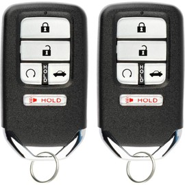 KeylessOption Keyless Entry Remote Start Smart Car Key Fob for Honda Civic 2016 2017 2018 KR5V2X (Pack of 2)