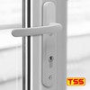 TSS White UPVC Door Handle Pair Set, Sprung, 92mm PZ