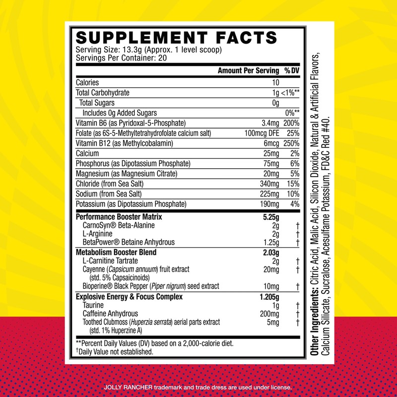 C4 Sport Ripped Pre Workout Powder - Jolly Rancher Cherry